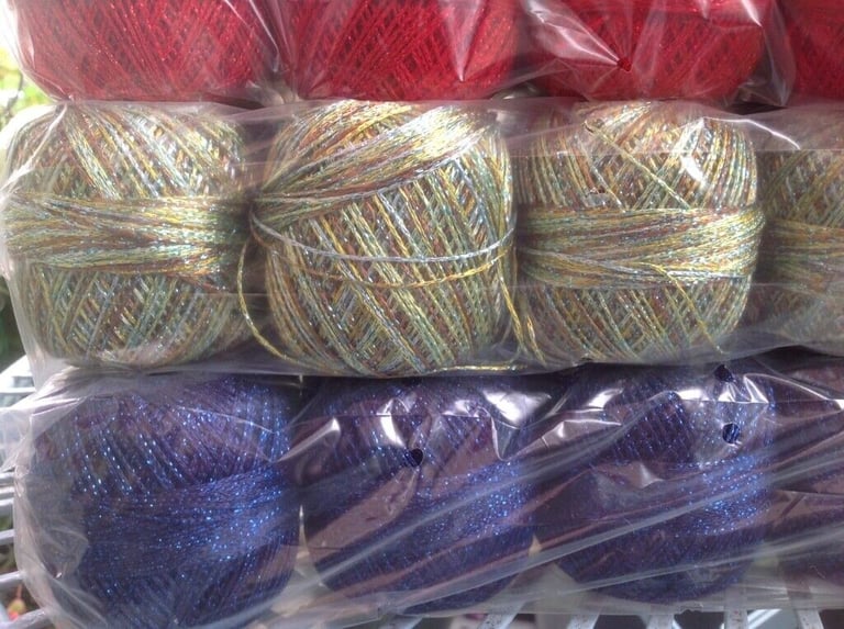 GRUNDL GOLDFINGERING CROCHET YARN 25g BALL GLITTER YARN 3PLY VARIOUS COLOURS