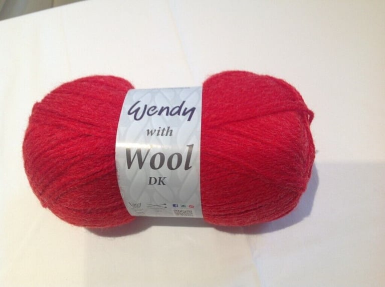 WENDY DOUBLE KNITTING WOOL with 20% PURE WOOL & 80% PREMIUM ACRYLIC, SEVEN  COLOURS 5X100G BALLS 