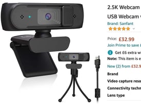 Webcam 2.5K with Microphone 1080P For YouTubing ,Zoom...