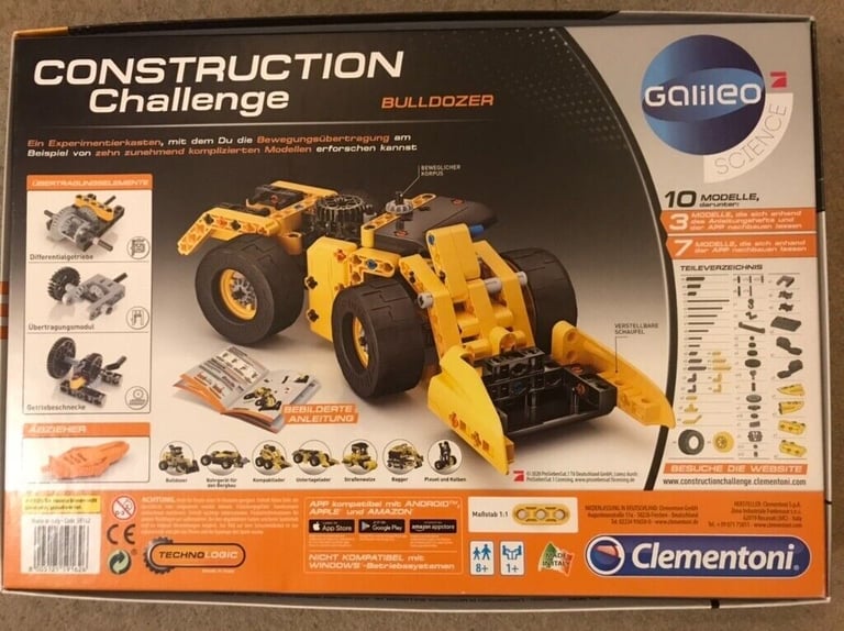 Bulldozer, Construction Challenge by Galileo, boxed in perfect condition, never been built