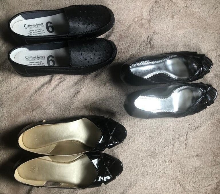 Bundle of 3 pairs Ladies' shoes; CLIFFORD JAMES, TLC, RED HERRING, all size 6