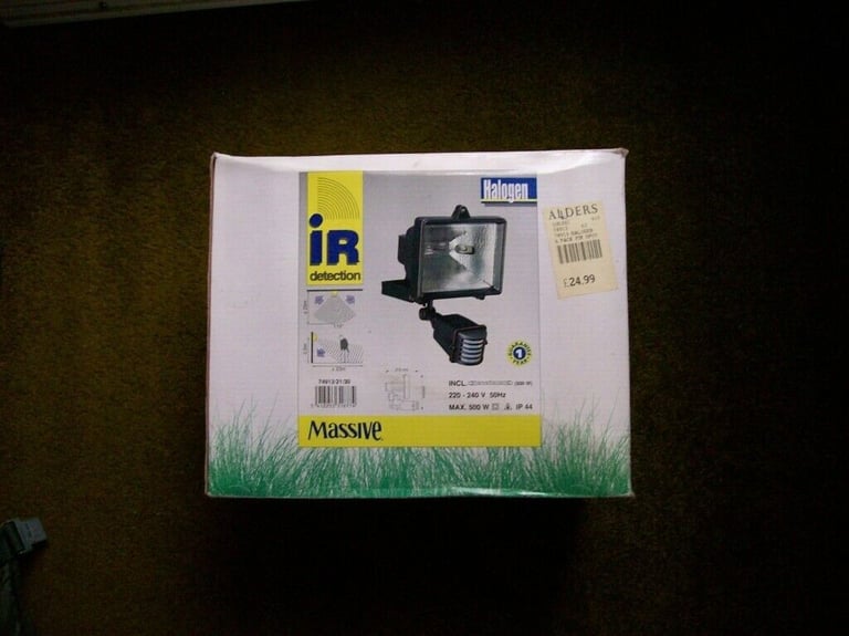 image for PIR Halogen 500w bulb and metal housing - For Parts