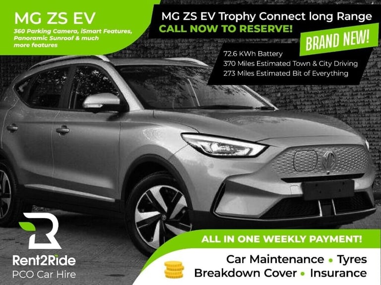 NO DEPOSIT REQUIRED | MG 5 EV & MG ZS Trophy Long Range - PCO Car Hire - Uber Rental