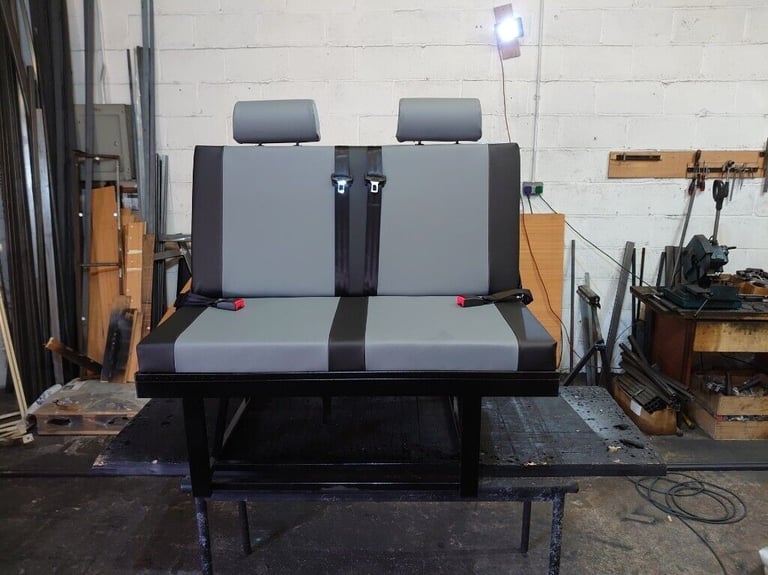 image for Black and Grey 3/4 Rock And Roll bed/seat, fits all vans T5, T4, Vivaro, Transit, Delivery from £79