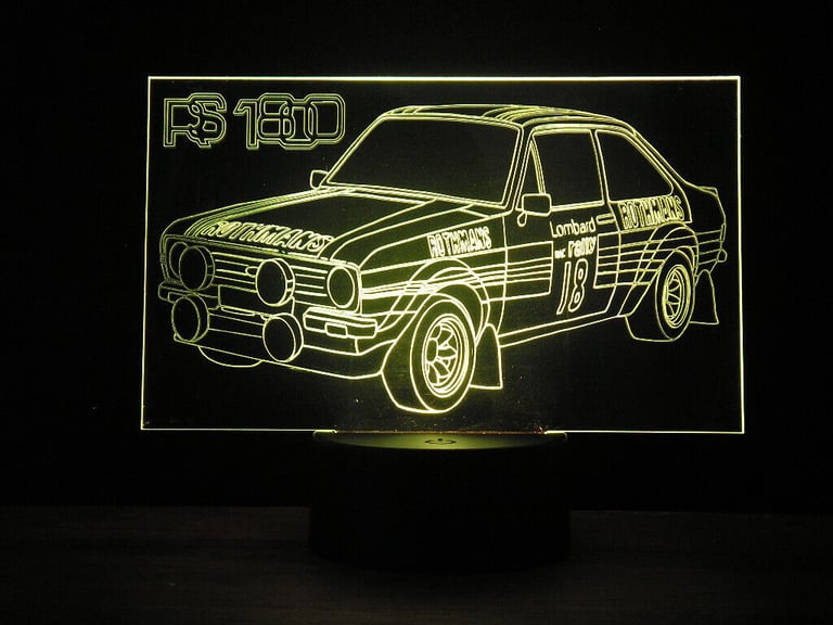 Ford MK2 ESCORT RS 1800 LED Illuminated Etching Display Light Colour Changing