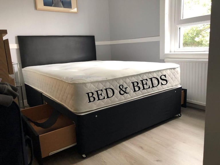 Brand new Single double super king size kingsize divan bed with 2 drawers headboard 
