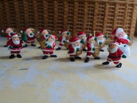 RARE! 12 Vintage Father Christmas Cake Decorations. Mostly playing instruments. £40 for 12 Santas