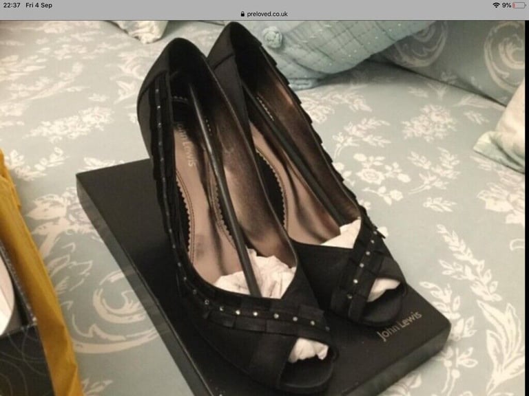 image for John Lewis- diamanté pleat black shoes
