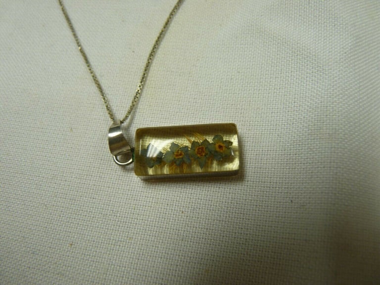 AE-16inch Sterling Silver 925 Chain Necklace with pretty Flower Pendant Charm 