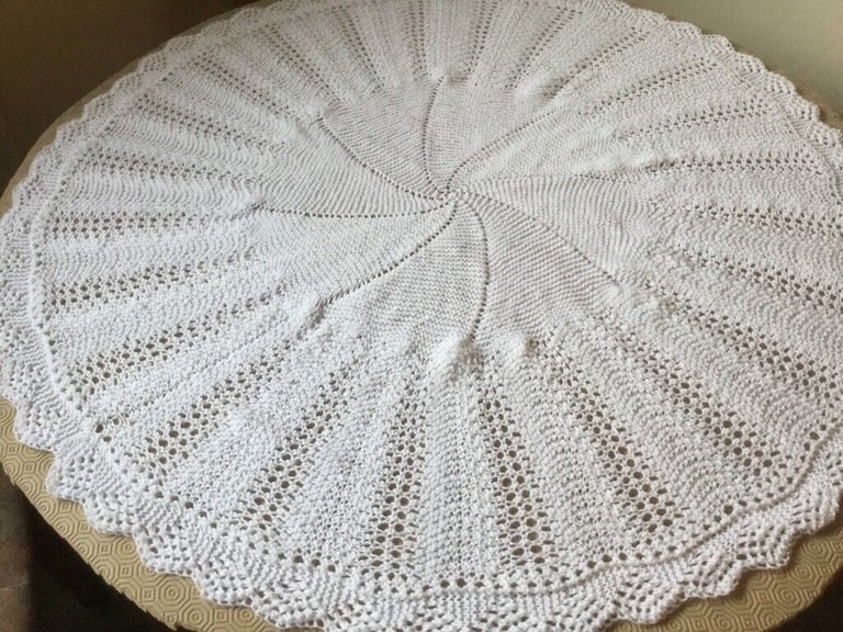 image for Christening/Baby Hand Knitted Shawl