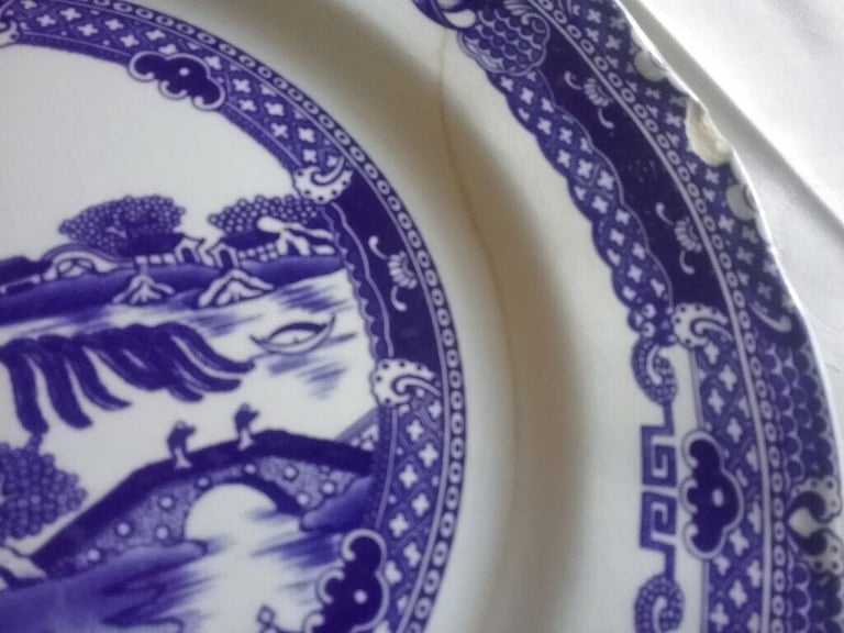 Blue willow china plates