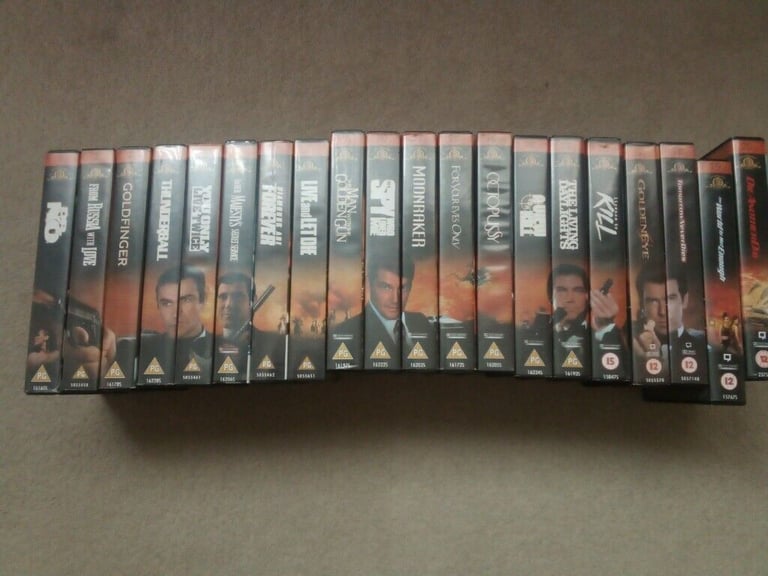 James Bond VHS videos volumes 1-20 inclusive.