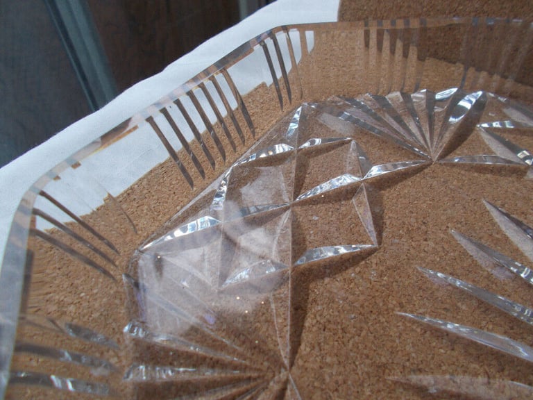 Crystal tray, solidly made.  Would make a lovely gift