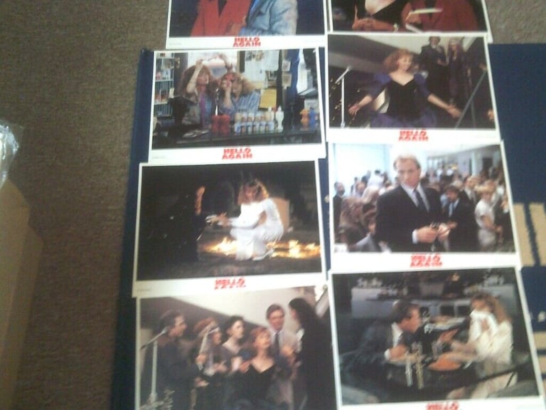 image for 8 ORIGINAL CINEMA LOBBY PHOTO CARDS  HELLO AGAIN  SHELLY LONG  BUYER COLLECTS 