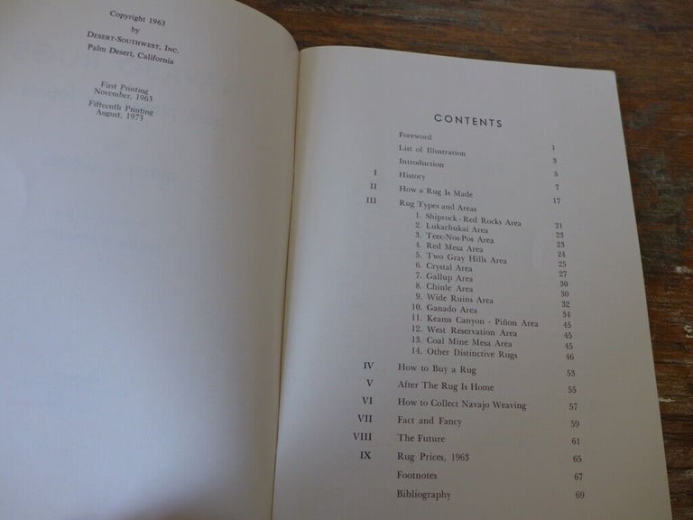Collectable Vintage Book: NAVAJO RUGS Past, Present and Future. By Gilbert S Maxwell. Paperback.