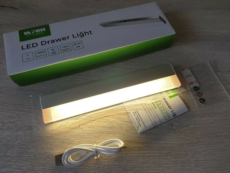 💡 USB Rechargeable LED Light PIR Sensor Cupboard Home Wren Kitchens