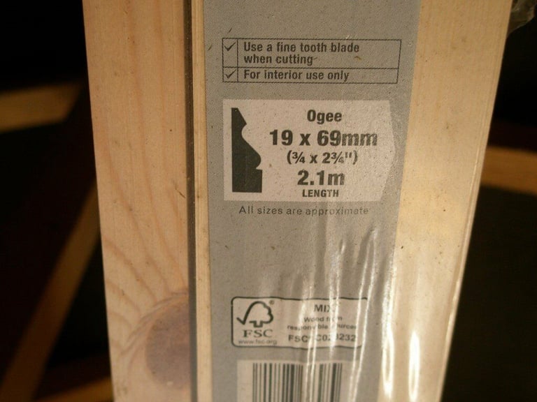 Wickes Ogee Pine Architrave - 19mm x 69mm x 2.1m Pack of 5