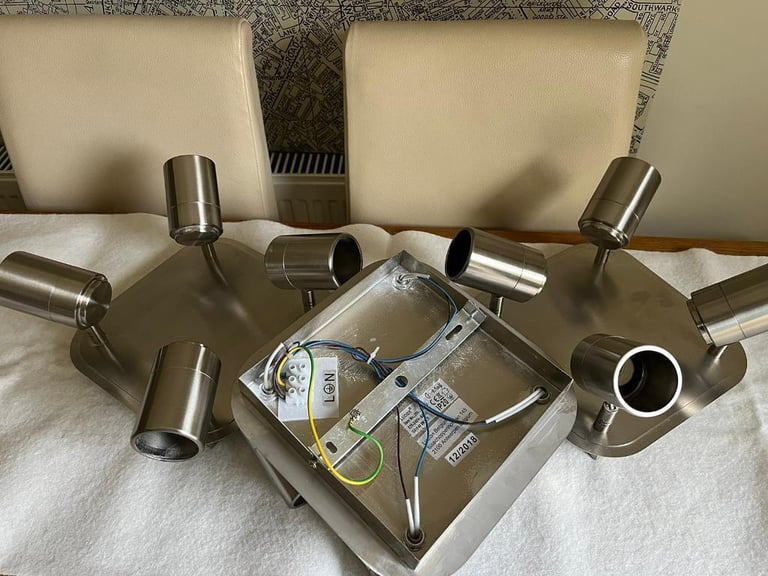 Stainless Steel Four Light Fitting. Three Available