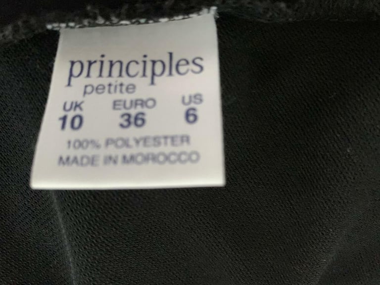 PRINCIPLES BLACK MIDI DRESS - SIZE 10 