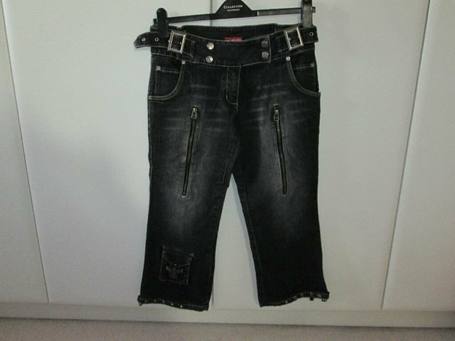 Denim three quarter lengths hot sale womens