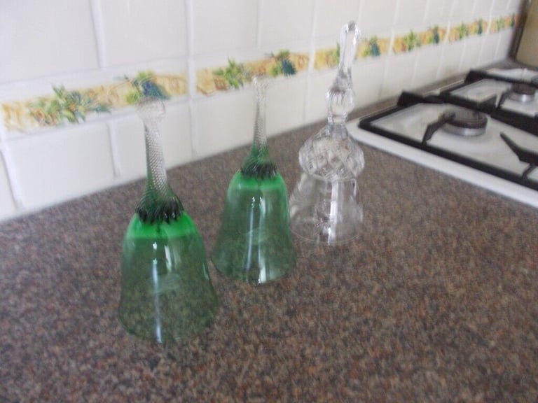 Three lovely glass bells very good condition