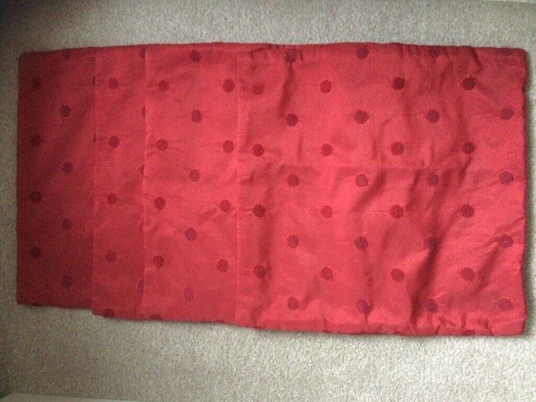 Pair of fully lined curtains with matching cushion covers