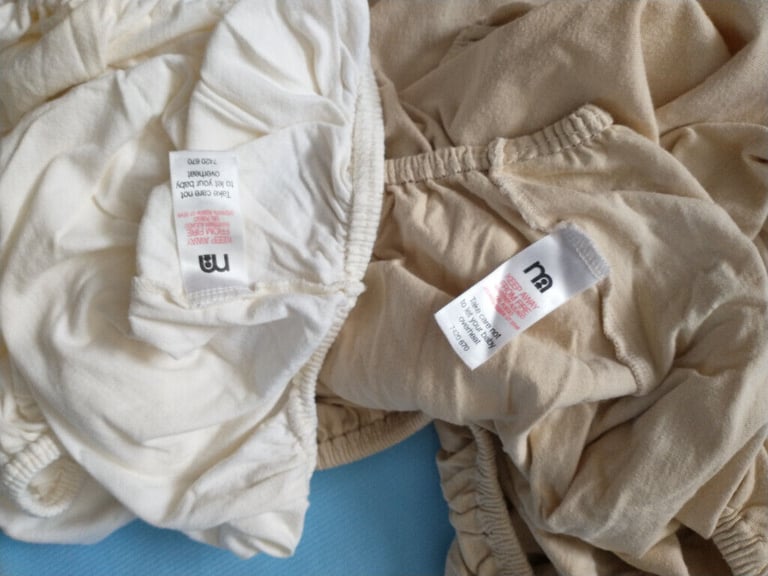 COT-BED FITTED SHEETS - BRUSHED COTTON & waterproof protector pad.