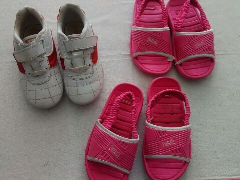 image for girls trainers/everlast pool /flipflop shoes size c8/c9