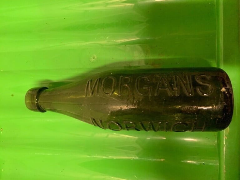 image for Antique/vintage Morgans Norwich brown bottle 