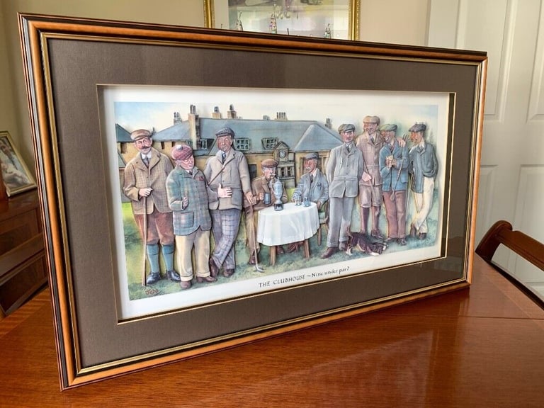 image for FRAMED 3D GOLF PICTURE - THE CLUBHOUSE - NINE UNDER PAR - BY JOHN R EDWARDS (JEDD)