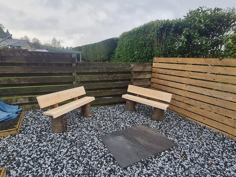Double Log Leg Bench Handmade