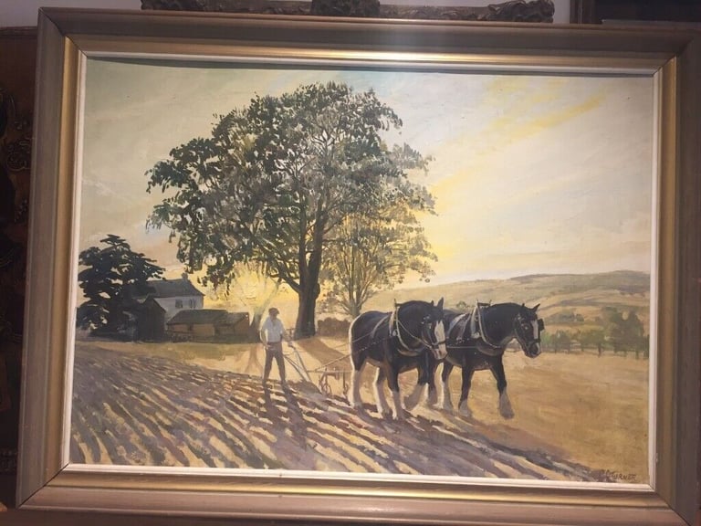 image for Clifford Charles Turner (1920-2018) , Original oil on board, Ploughing the Land