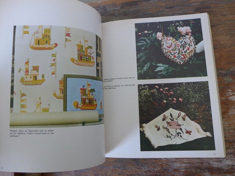 Collectable vintage needlework book: THE CREWEL NEEDLEPOINT WORLD. By Barbara Donnelly Gullers.
