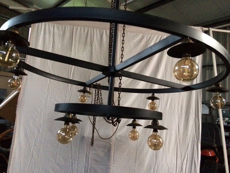 XXL rustic handmade chandelier 10 bulb 