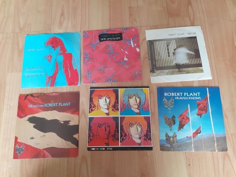 image for 6 x robert plant vinyl singles 