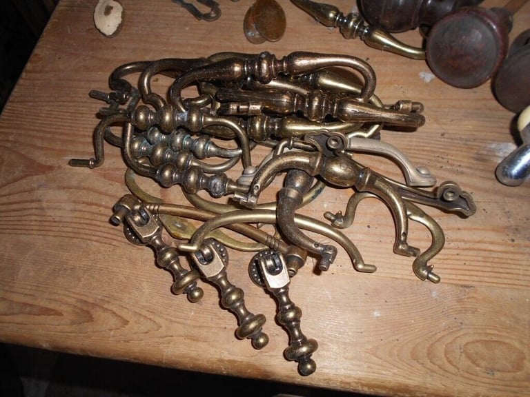 Victorian Brass original cuboard handles Vintage Handles 