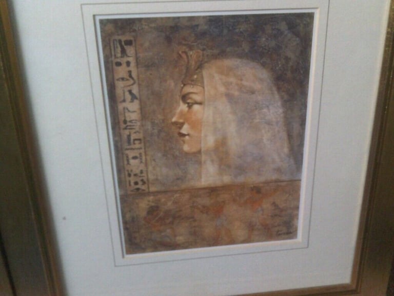 2 FRAMED EGYPTIAN  SIGNED PRINTS  