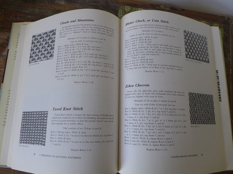 Collectable vintage book on knitting: A TREASURY OF KNITTING PATTERNS. By Barbara G Walker.