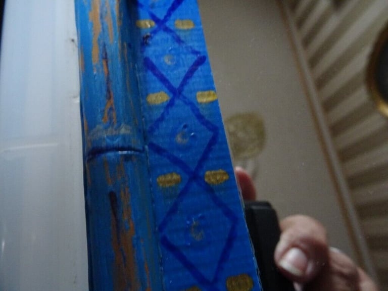 Blue Frame Oblong Mirror - One off Designer