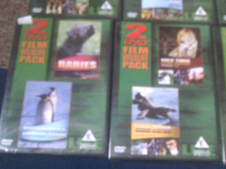 8 LOTS  OF  2 DVD FILM WILDLIFE PACKS    NEW SEALED 
