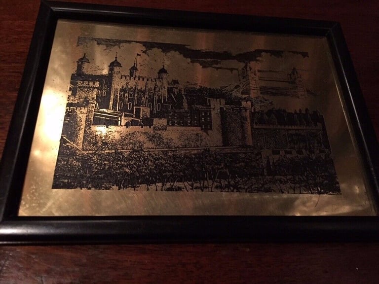 image for Framed picture,  brass etching