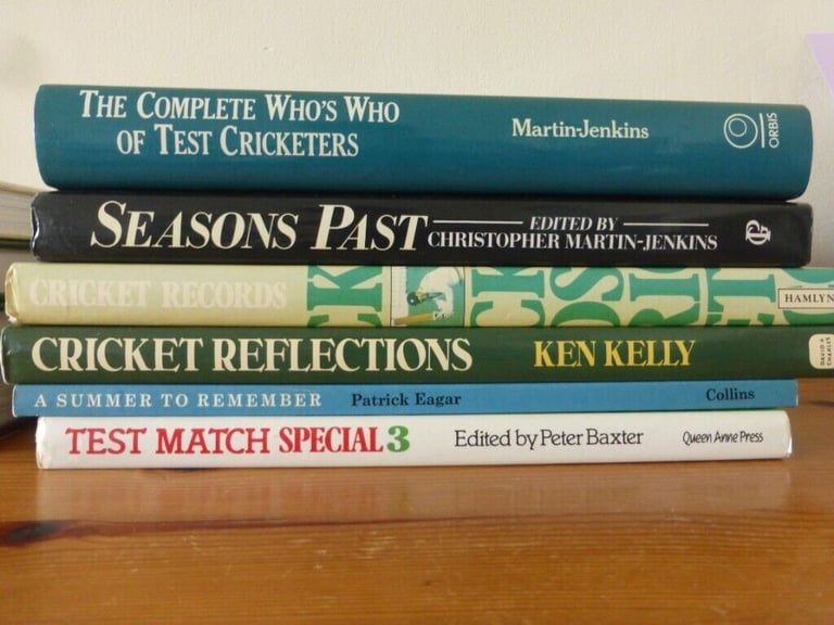 10 Cricket books - Arlott, Martin-Jenkins etc. Mostly 1980's/Cricket history