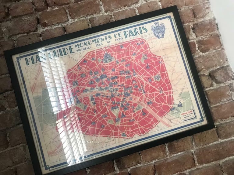 Paris Map Framed
