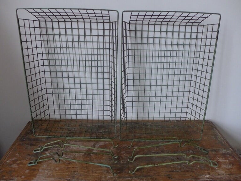 image for TWO-TIER VINTAGE FILING TRAYS LETTER BASKETS WITH FOUR STACKING SUPPORTS 