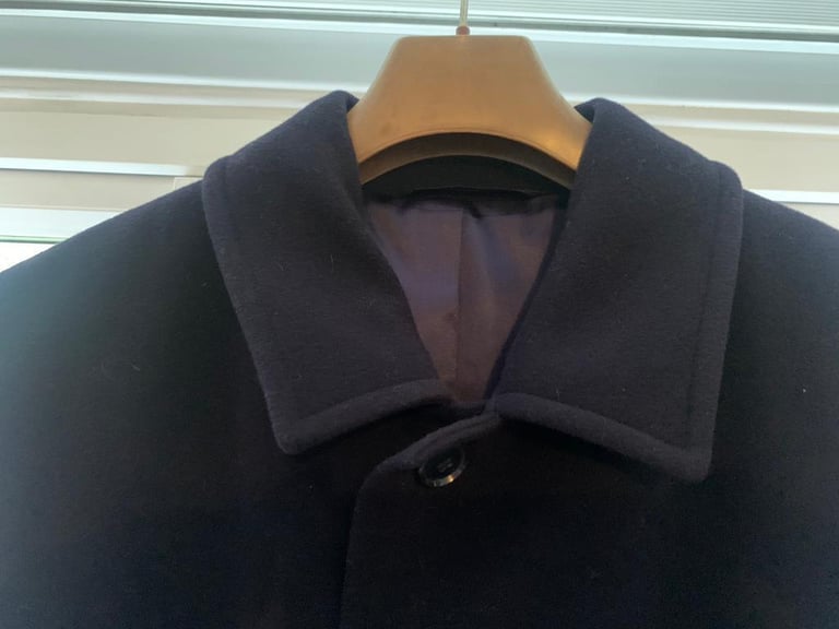 Men’s Navy Wool Overcoat/Crombie. 