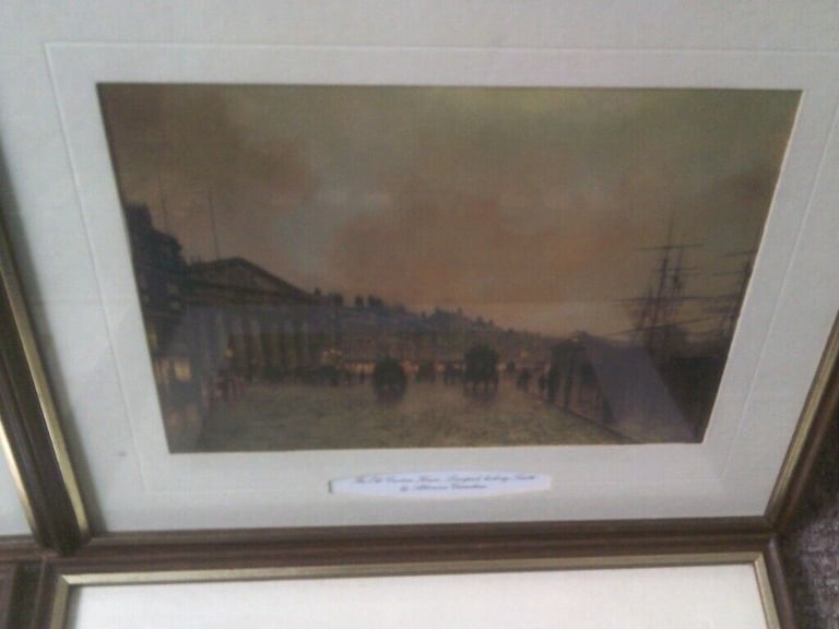 SET OF 4 ATKINSON GRIMSHAW PRINTS   FRAMED  3 LIVERPOOL  1 GREENWICH 