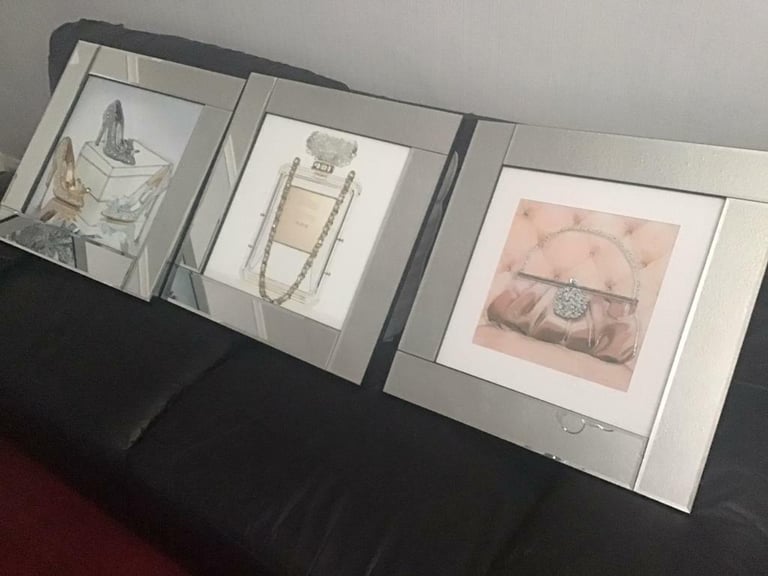 3 x Mirrored Pictures 55 X 55cm £30 no offers