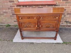Antique Oak Canted Sideboard
