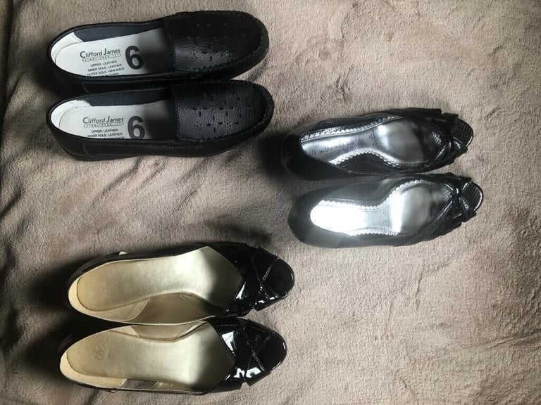 Bundle of 3 pairs Ladies' shoes; CLIFFORD JAMES, TLC, RED HERRING, all size 6