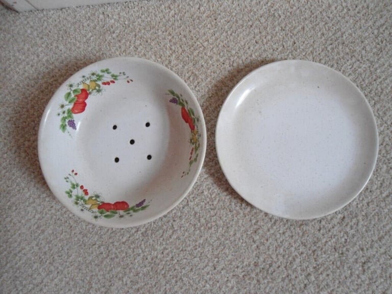 Fruit Bowl Server/Drainer with Under Plate